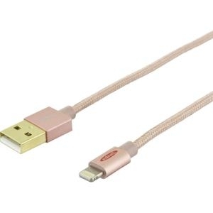Ednet - Lightning cable - Lightning (M) bis USB (M) - 1,0m - Doppelisolierung - Rose Gold (31063)