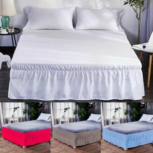 Fashion New Solid Bed Skirt Elastic Band Bed Apron Bedding Bedskirt Practical No Fade Bed Skirt