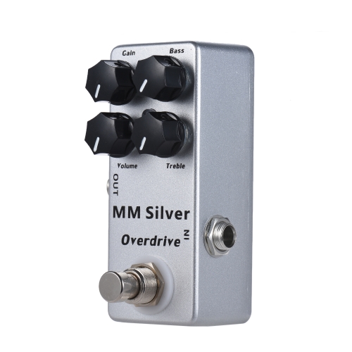 MOSKY MM Silver Electric Guitar Overdrive Efecto Pedal Full Metal Shell True Bypass