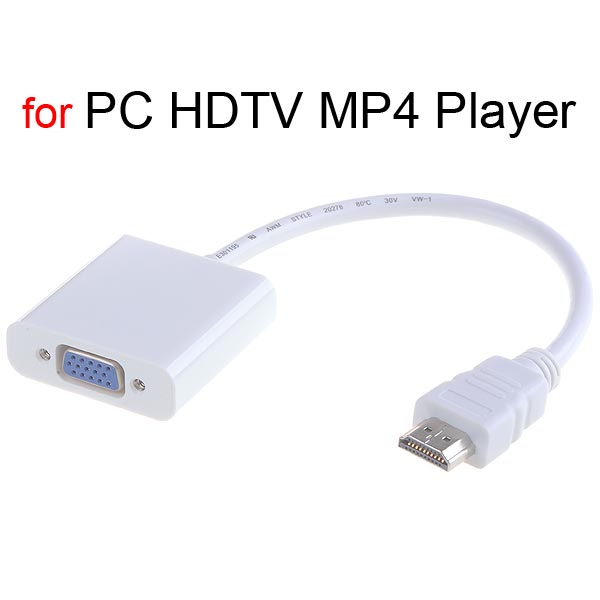 HDMI-Stecker auf VGA Buchse Adapter-Kabel f¨¹r PC HDTV MP4 Player - Wei? CCB-84019