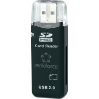 RENKFORCE Externer Speicherkartenleser USB 2.0 CR02e-K Schwarz (CR038A)