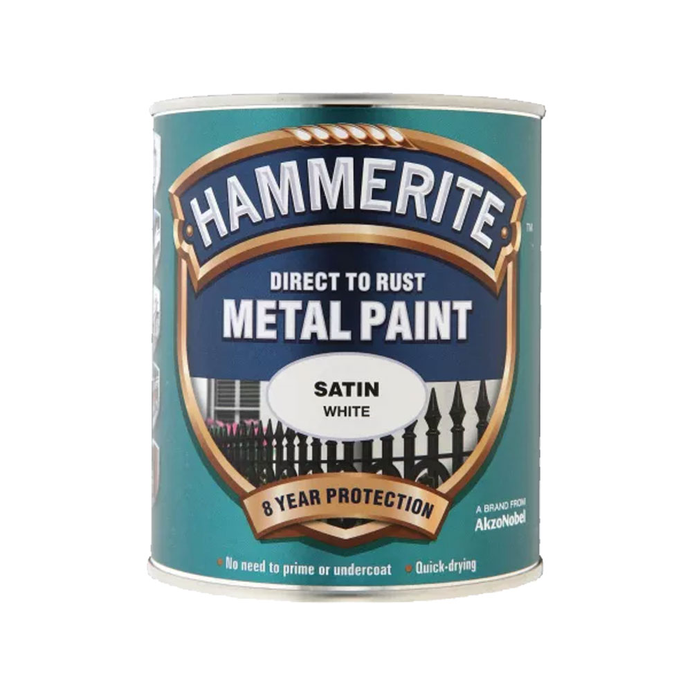 Hammerite 'Direct To Rust' Metal Paint - Satin White 750ml
