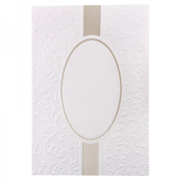 Exquisit-Grußkarten mit Top-Prägung, B6, 10 Stück, weiß mit Oval