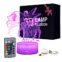 Night Light 16 Colors Changing 3D Optical Illusion Bedside Lamps with Remote Best Gift Idea for Kids Room Dcor or Birthday Gifts for Girls Women (Unicorn New)