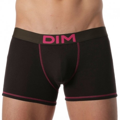 DIM 2-Pack Mix and Colors Boxers - Black with Fuschia and Khaki waistband XL