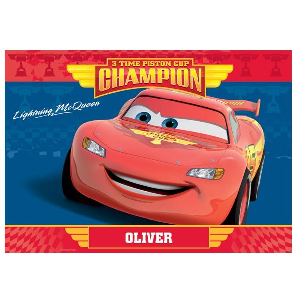 Personalised Disney Pixar Cars Piston Cup Placemat