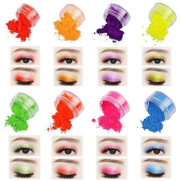 Makeup Pigment Neon Loose Powder Eyeshadow Long Lasting Waterproof Matte minneral Shiny Cosmetic Shadow Custom Label 8 Colors