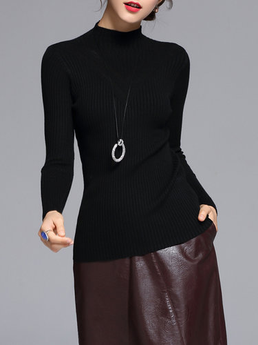 Black Long Sleeve Turtleneck Sweater