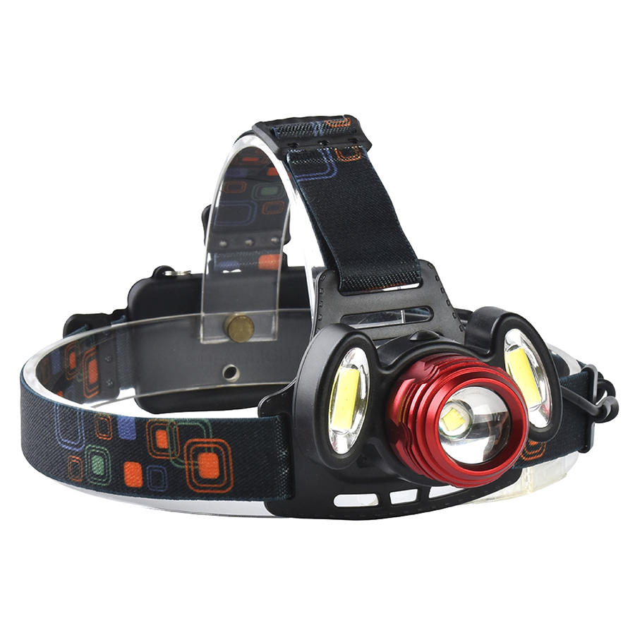 XANES 2305 1200 Lumens T6+2xCOBBicycle Headlamp Mechanical Zoom Adjustable Head Light