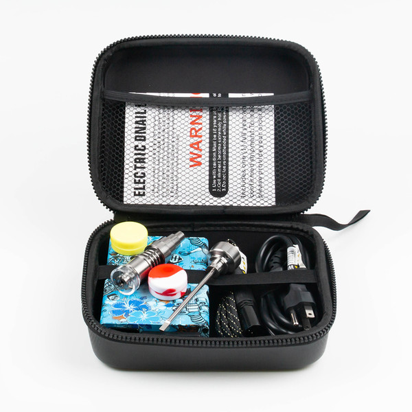 Hot sale Portable enail Electric Dab Nail Pen Rig Wax PID TC Box With Ti Titanium Domeless Coil Heater E Quartz Nail kit silicone pad