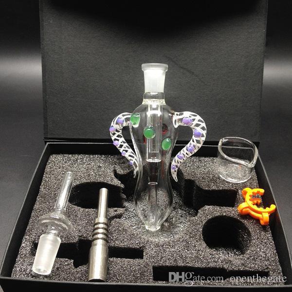 Nectar Collector Set Octopus Design Nectar Collecter Kit 14mm 19mm titanium nail Gr2 tip mini Glass Water Pipes Bong vaproizer gift box