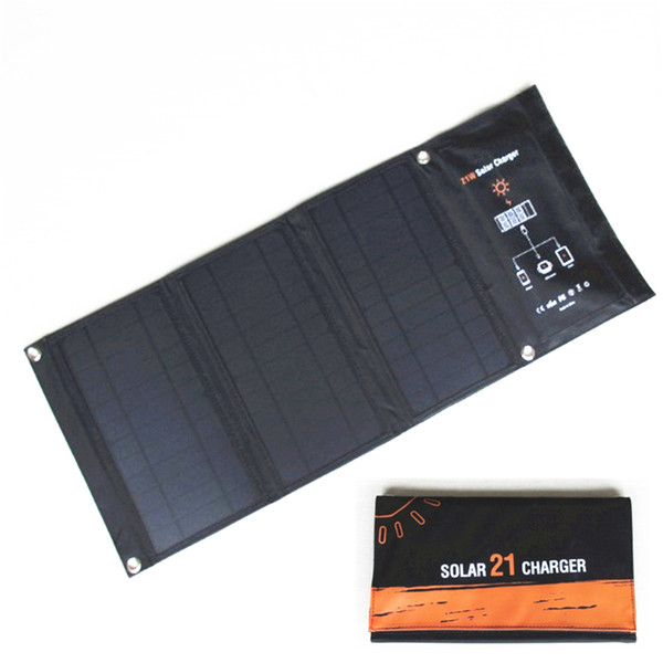 21w solar charger solar panels with dual usb port waterproof foldable solar cells for smartphones tablets and camping travel