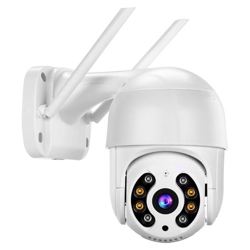 Caméra PTZ WiFi extérieure, 5MP sans fil WiFi IP caméra système de sécurité à domicile avec vue à 360 °, Vision nocturne couleur, Audio bidirectionnel, détection de mouvement, alerte d'activité, accès à distance, IP65 étanche
