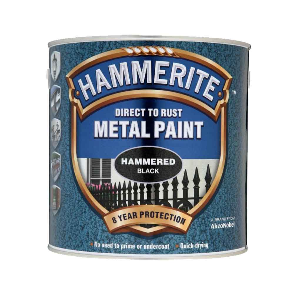 Hammerite 'Direct To Rust' Metal Paint - Hammered Black 2.5L