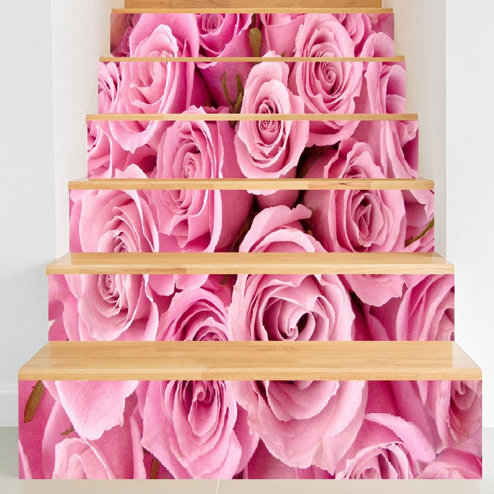 Valentine's Day Roses Printed Decorative Stair Stickers