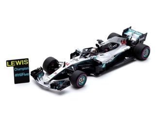 Mercedes Benz W09 with Champion Pit Board (Lewis Hamilton - Mexican GP 2018) Resin Model Car