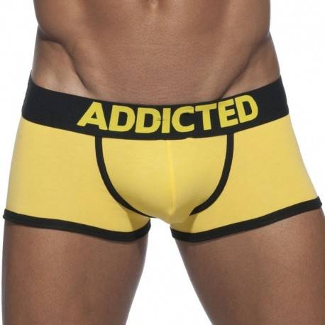Addicted Basic Colors Cotton Trunks - Yellow - Black XS