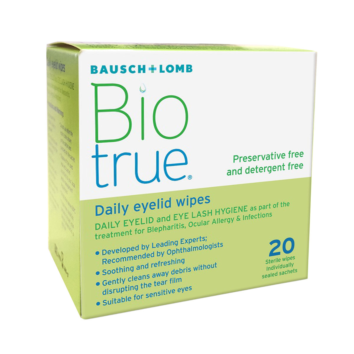 Biotrue Daily Eyelid Wipes (20 wipes)