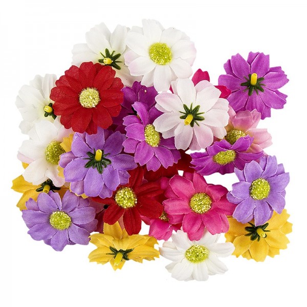 Deko-Blüten "Margerite 2", Ø 4cm, verschiedene Farben, 27 Stück