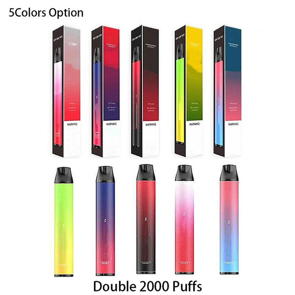 Double 2000 Puffs 2 IN 1 Disposable Device Pod Kit 900mAh Battery 6ml Prefilled Puff Cartridge Vape Empty Pen Vs Bar Plus