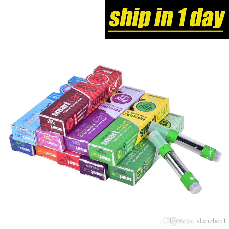 2019 NEW Smart Carts Green Vape Cartridges 1.0ml Glass Tank 510 Ceramic Coil Thick Oil Atomizer Vaporizer Smartcarts Ecig DHL Free AT210