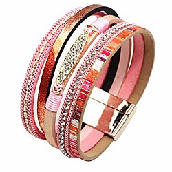 muerdou infinity leather cuff bracelets for women handmade wrap bangle boho bracelets for women teen girl boy pink Lightinthebox