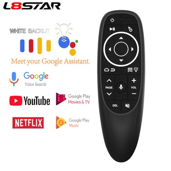 L8STAR G10 Air Mouse Voice Control with 2.4G USB Receiver Gyro Sensing Mini Wireless Smart Remote for Android TV BOX HK1 X96mini