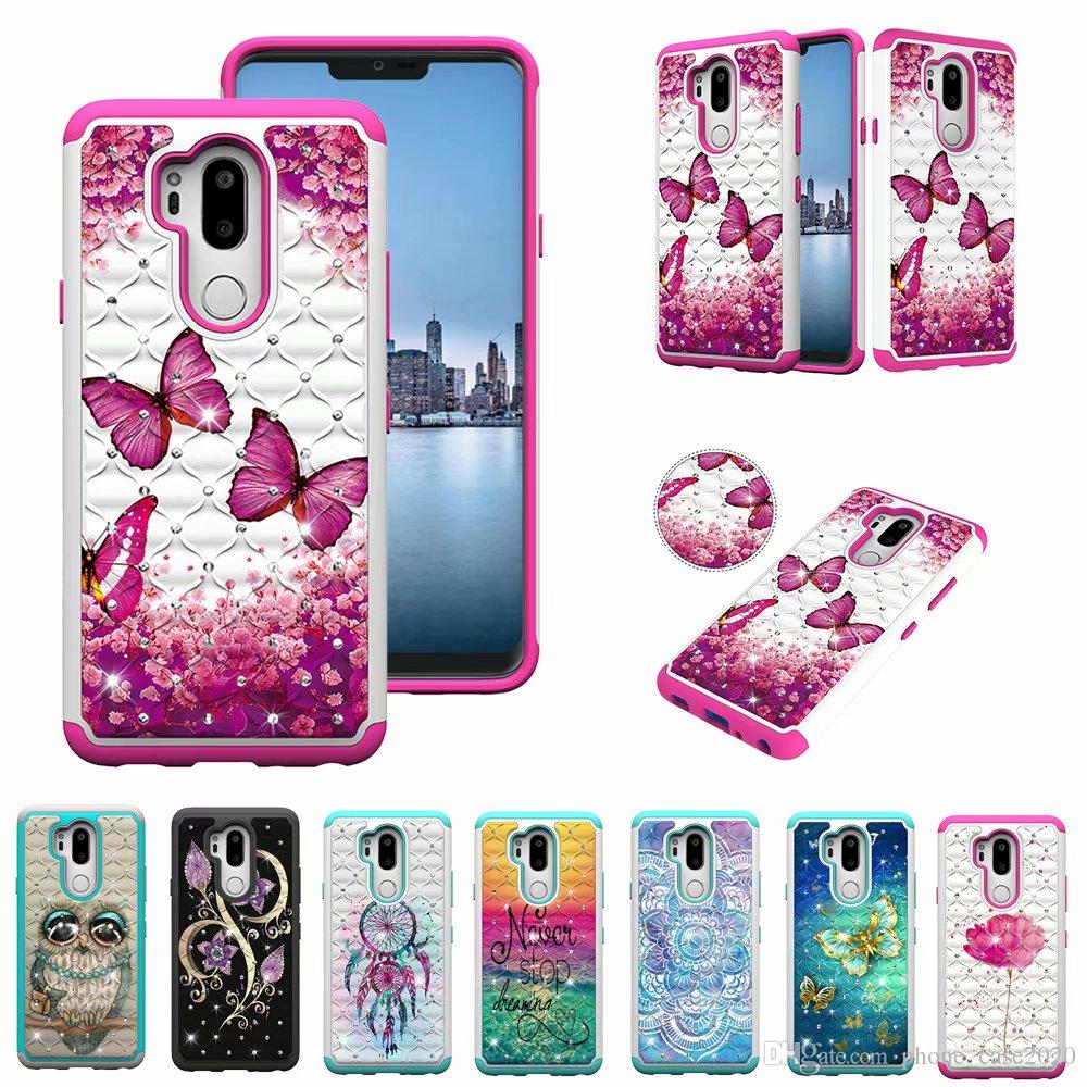 2in1 Hybrid Dual Colorful Glitter Armor Case For LG G7 ThinQ G7 Stylo4 X Power2 K30 Aristo 2