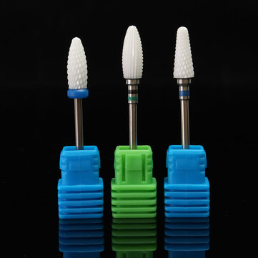 3 Styles Ceramic Nail Drill Bits Pedicure Manicure Tool Polish Gel Remover Sanding File
