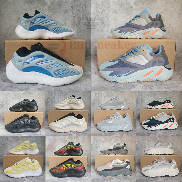 With Box 700 V3 Arzareth Alvah Azael Platform Sneakers v2 Kanye West Running Shoes Static Carbon Blue Intertia Mauve Mens Womens Trainers