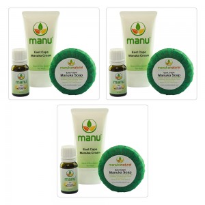 Pack naturel de Manuka contre la teigne - Huile, creme et savon - 3 packs