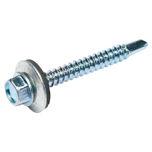 Hex Head Self Drilling Screws with Bonded Washers, BZP 5.5 x 50mm (25 Pack)