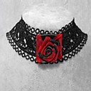 collar hecho a mano elegante cadena de lolita clásico negro perla flor
