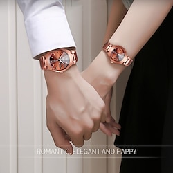 1 Pair Couple Watch for Women Men Luxury Jewelry Design Rose Gold Steel Quartz Wristwatches Waterproof Fashion Watches Lightinthebox