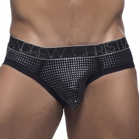Andrew Christian Almost Naked Glam Brief - Black - Silver XL