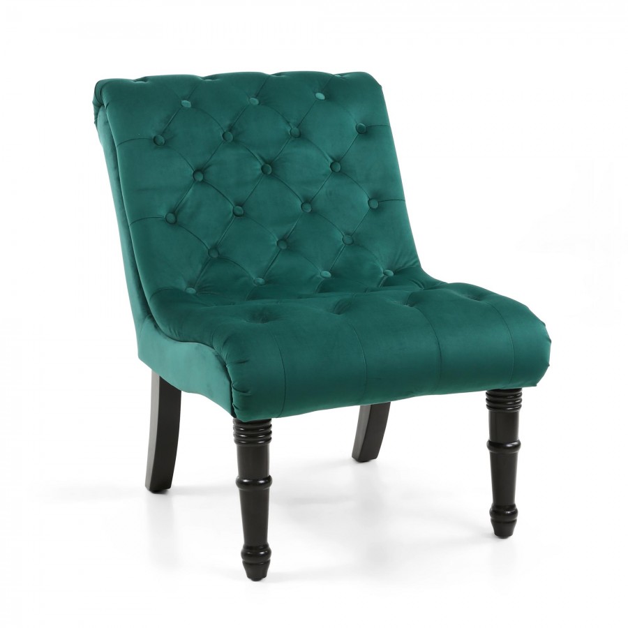 Riviera Brushed Velvet Accent Chair- Green