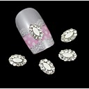10pcs blanc alliage de marquise strass ovale bricolage ongles vernis de décoration d'art