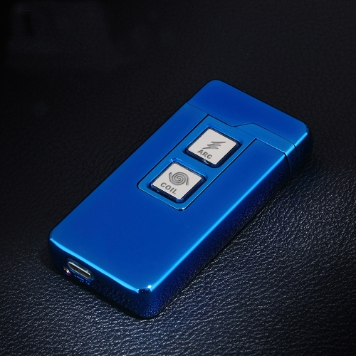 Encendedor de cigarrillos USB recargable electrónico Hit Fire a prueba de viento, de doble propósito, sin llama, de metal
