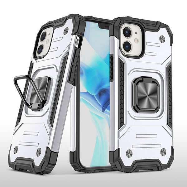 Invisible Magnetic Bracket Cell Phone Cases Cover Metal Ring Buckle Anti-fall Case For iPhone 13 12 11 Pro Max Xr X Xs 8 7 6S Plus Samsung S20 S21