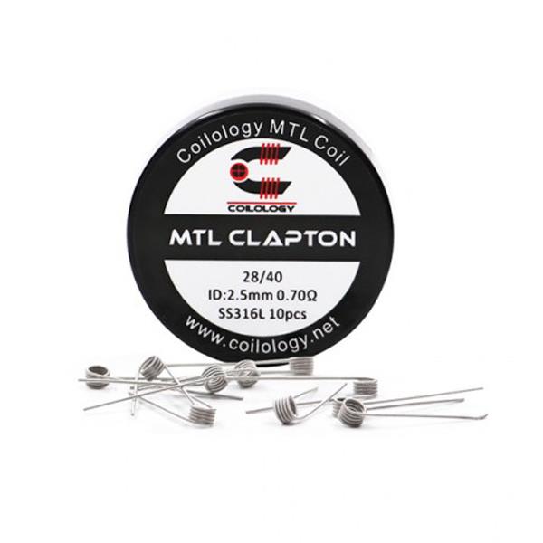 10 x Authentic Coilology Mouth-To-Lung Clapton Pre-built Coil Wire SS316L 28/40 2.5mm 10pcs/pack