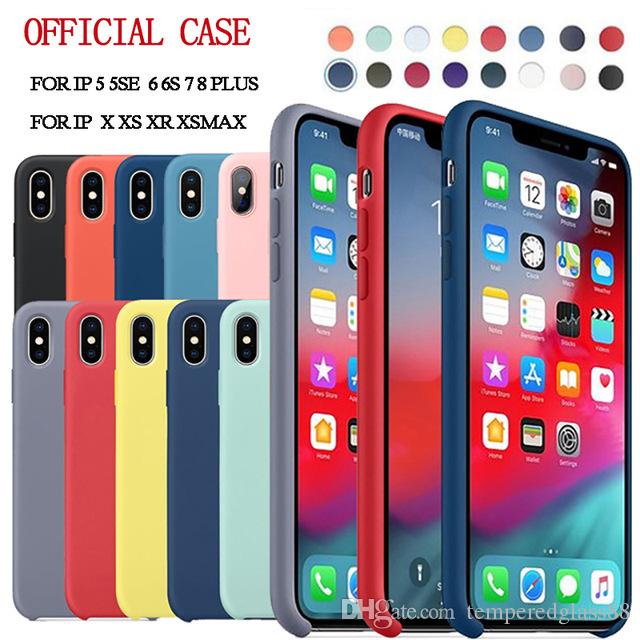 Have LOGO Original Official Silicone For iPhone 7 8 Plus For Apple Case For iPhone X XS Max XR 6 6S Phone case Cover Funda