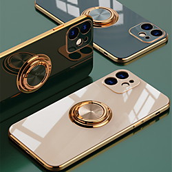 Luxus Ring Fall für iPhone 12 11 Pro Max xs xr x 7 8 plus se 2020 Mini-Beschichtung Silikon TPU Softcover mit Ringhalter Ständer Lightinthebox
