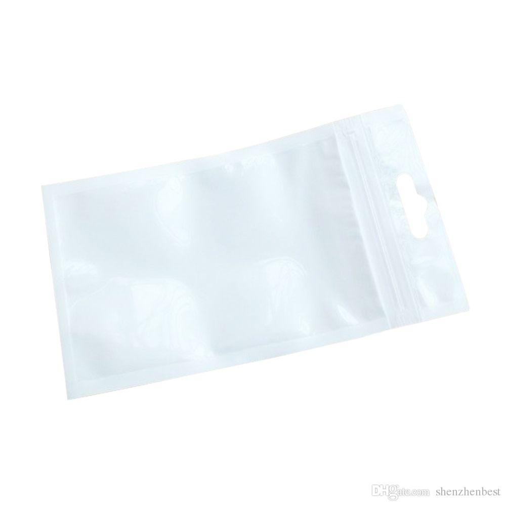 Wholesale 5000pcs/lot clear+white plastic Zipper Retail package bag For Data cable car charger Cell Phone Accessories Packing bag