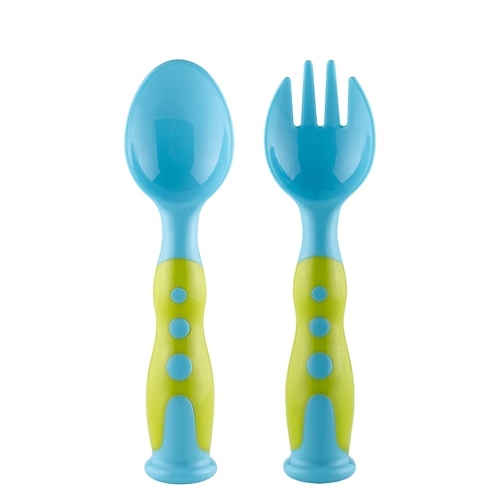 PP Cuillère Portable et Fork Set bébé Vaisselle enfants Allaitement Outils BPA Bleu gratuit