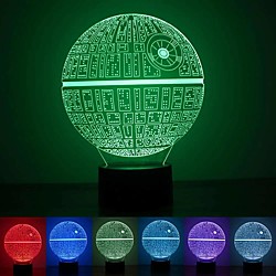 3D LED Lamp Night Lights for Christmas Gift Bedside Kid Sleeping Lamp Optical Visual Illusion Holographic Lamp 7 Colors Powered by USB and Battery