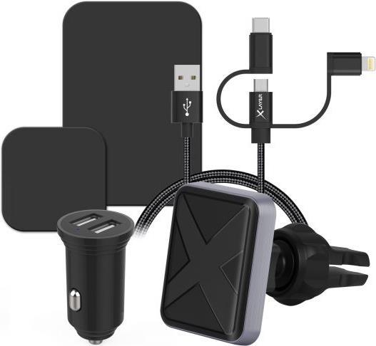 XLayer 215769 - Handy/Smartphone - Navigator - Tablet/UMPC - Auto - Schwarz - Magnetische Montage - USB - 12/24 (215769)