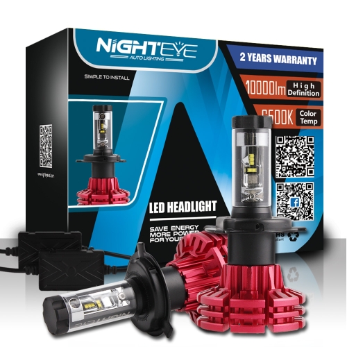 Nighteye H4 60W/set 10000LM Car   LED Headlights  Fog Lamps 3000K 6500K 8000K Plug-N-Play