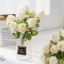 Nordique ins simulation 9 tête rose mariage main bouquet fleur de mariage décoration de la maison simulation fleur miniinthebox