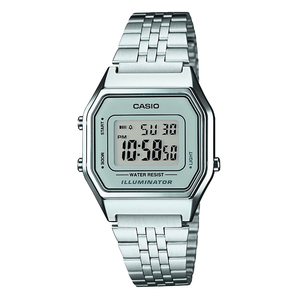 Casio Womens Digital LCD Watch with Stainless Steel Bracelet, Stopwatch, Alarm etc. - LA680WEA-7EF