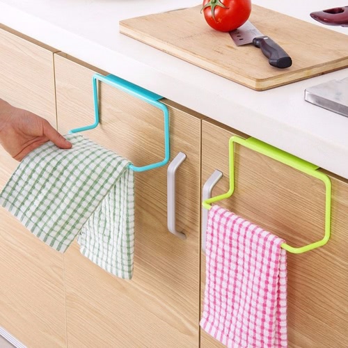 Cabinet Door Back Towel Holder Plastic Indented Towel Hanging Multi-purpose Kitchen Hanger Rack